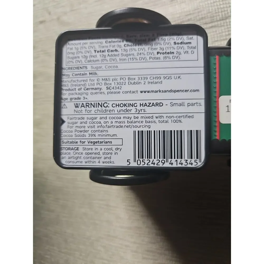 New Marks And Spencer Christmas Hot Chocolate Train Tin M&S Empty